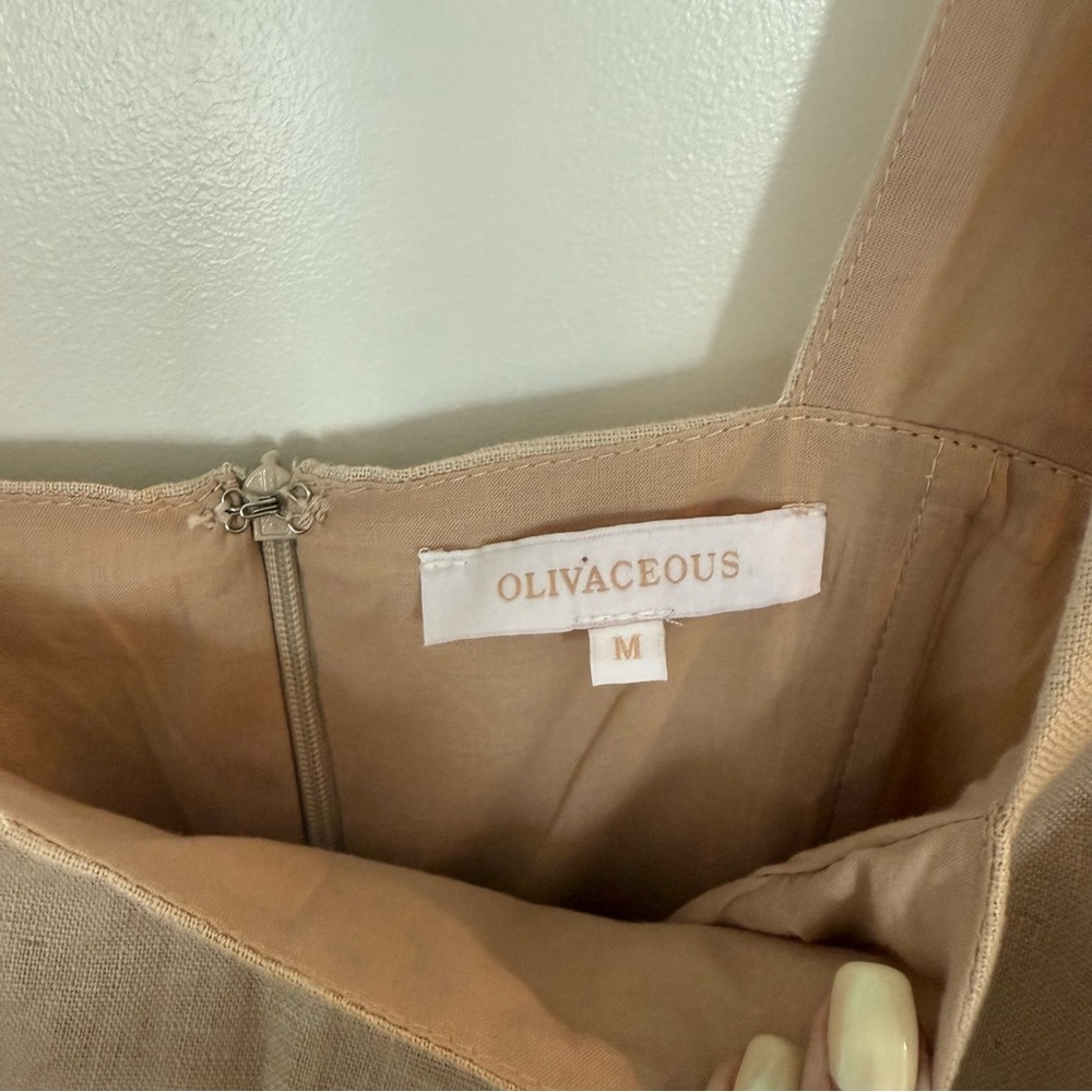 olivaceous a-line fit & flare linen top - m - Picture 6 of 7